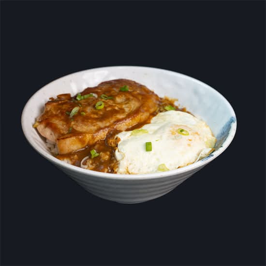 H01 咖喱T骨猪扒蛋饭 Curry T-Bone Pork Chop with Egg on Rice